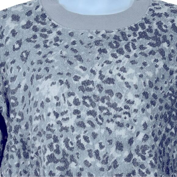 Aerie Oversized Desert Grey Leopard Fleece Pullover Size Small NWT - Picture 7 of 16